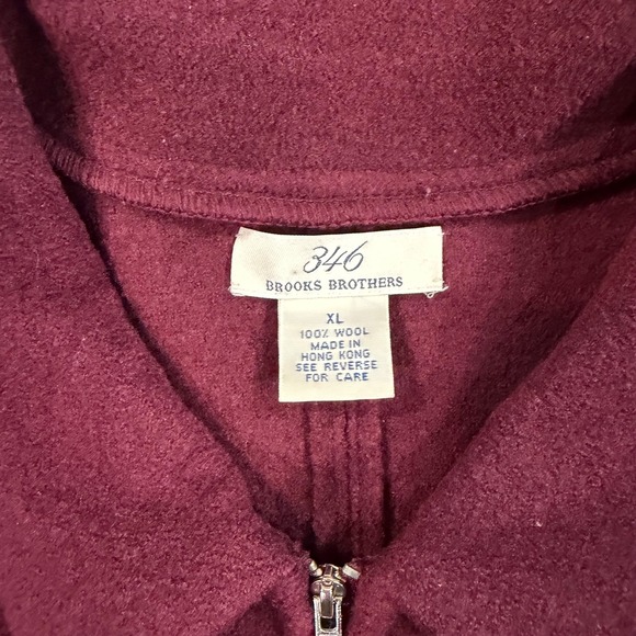 Brooks Brothers 346 Burgundy Wool full Zip Front Jacket Womens XL Pockets - Picture 2 of 7